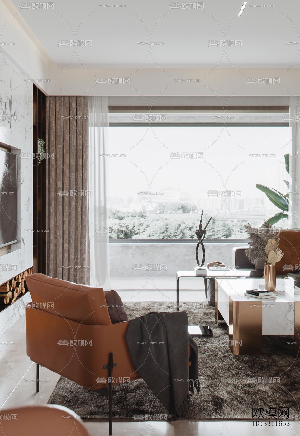 现代客餐厅效果图下载（渲染图13）