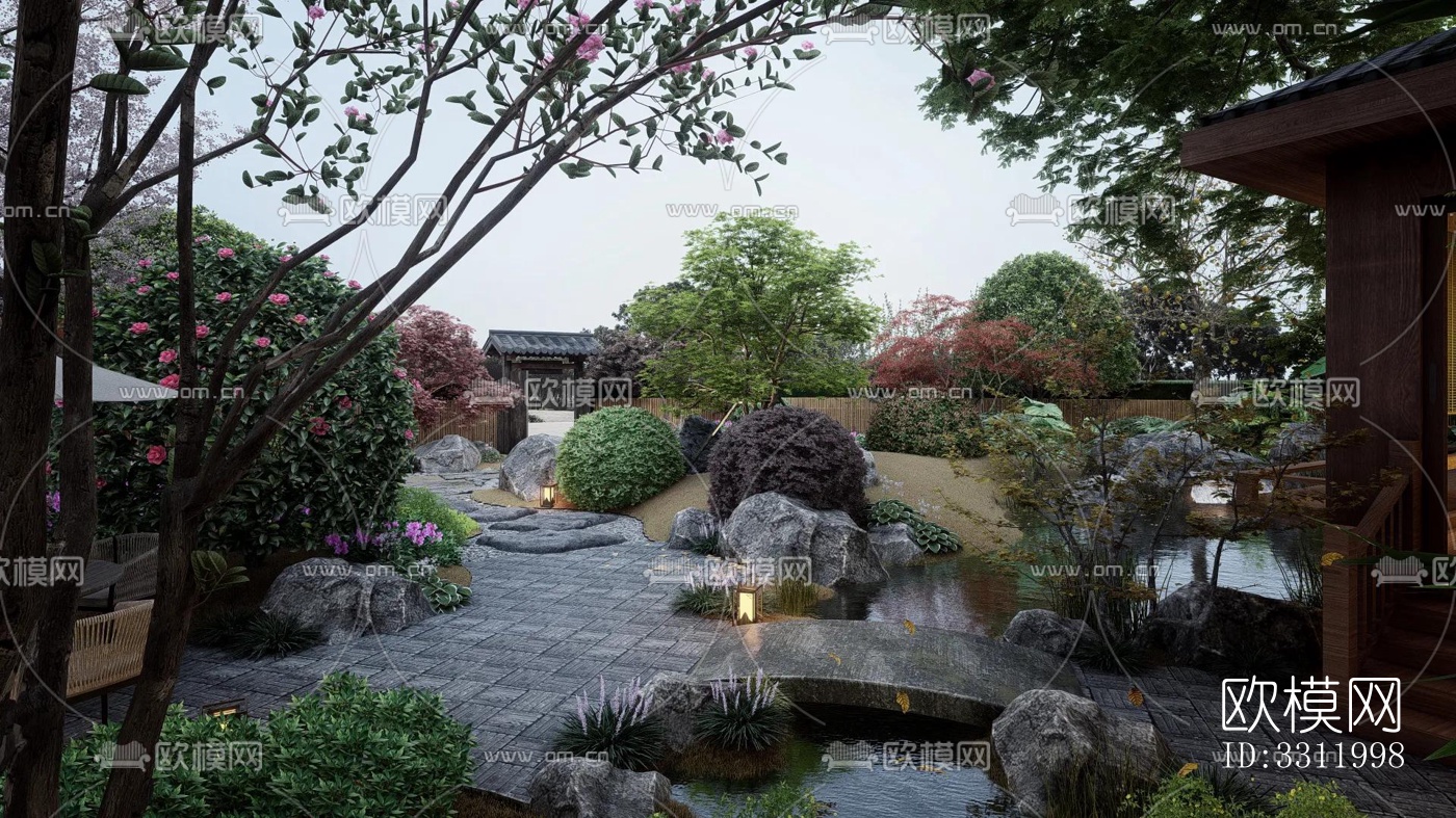 现代阳台花园效果图下载（渲染图4）