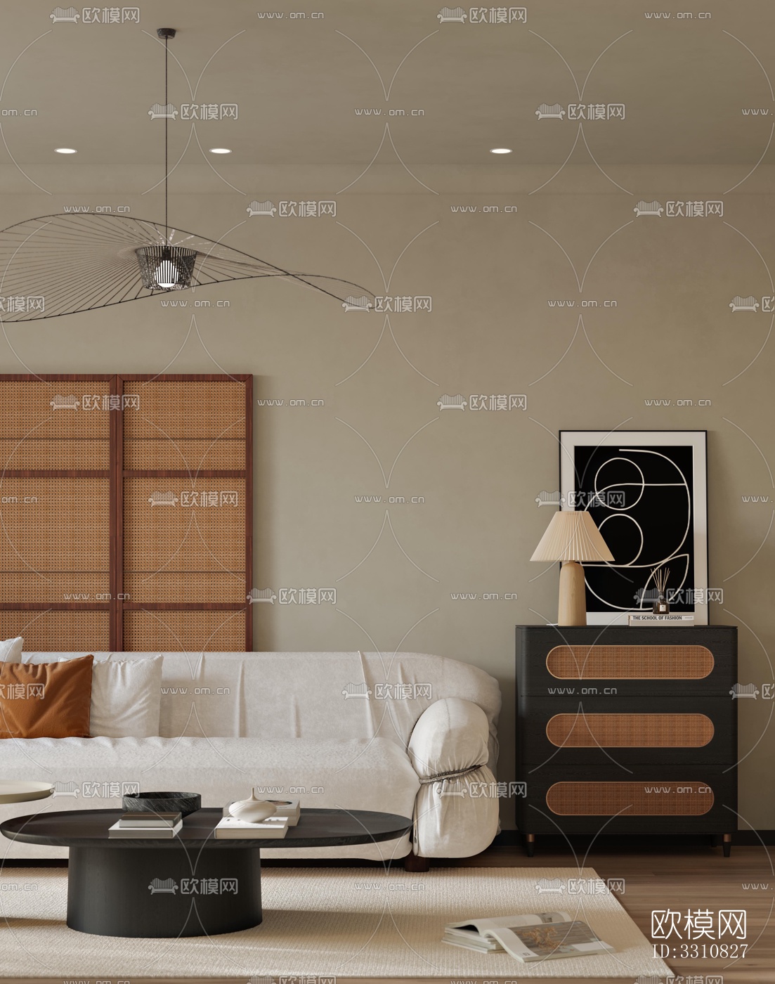 现代客餐厅效果图下载（渲染图7）