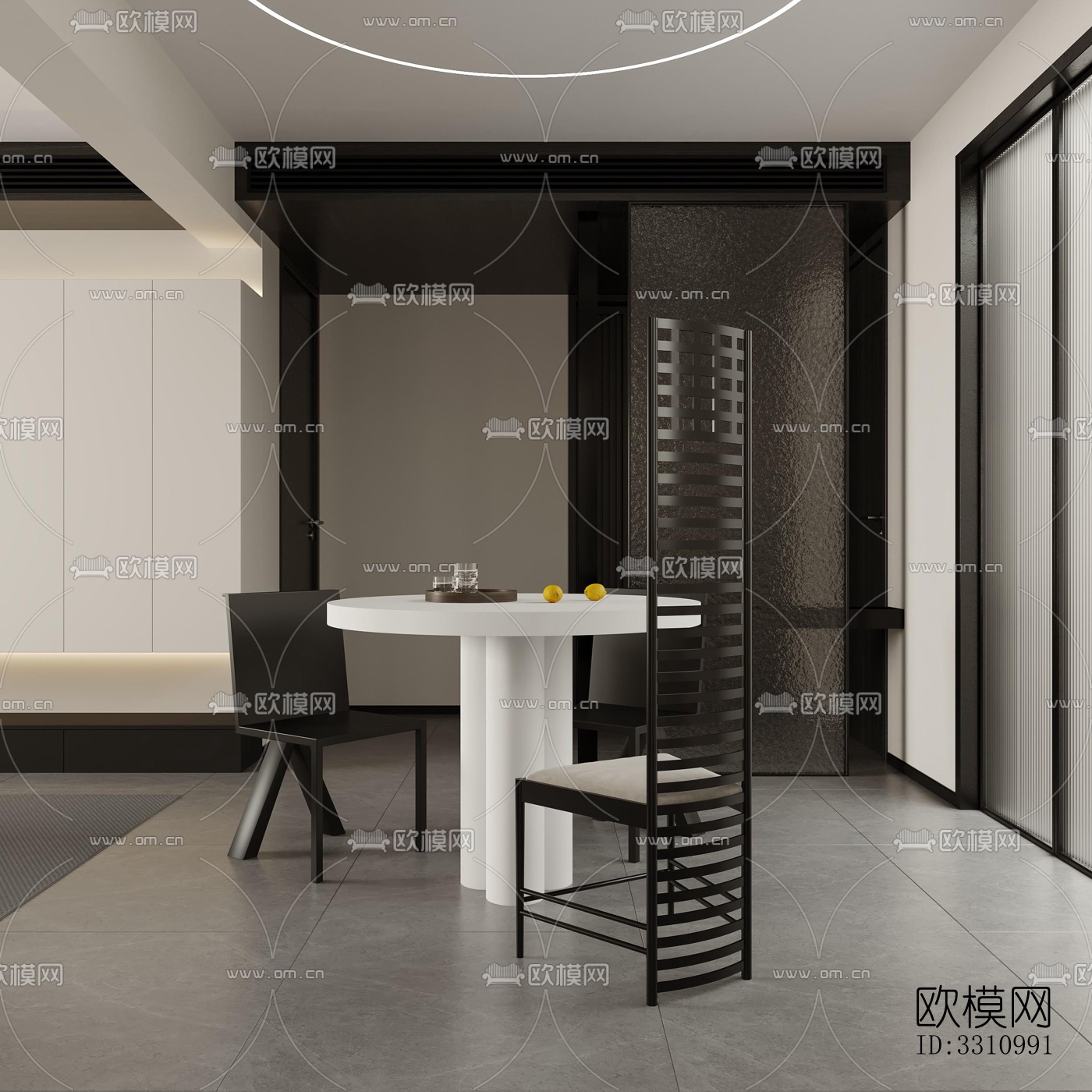 现代客餐厅效果图下载（渲染图6）