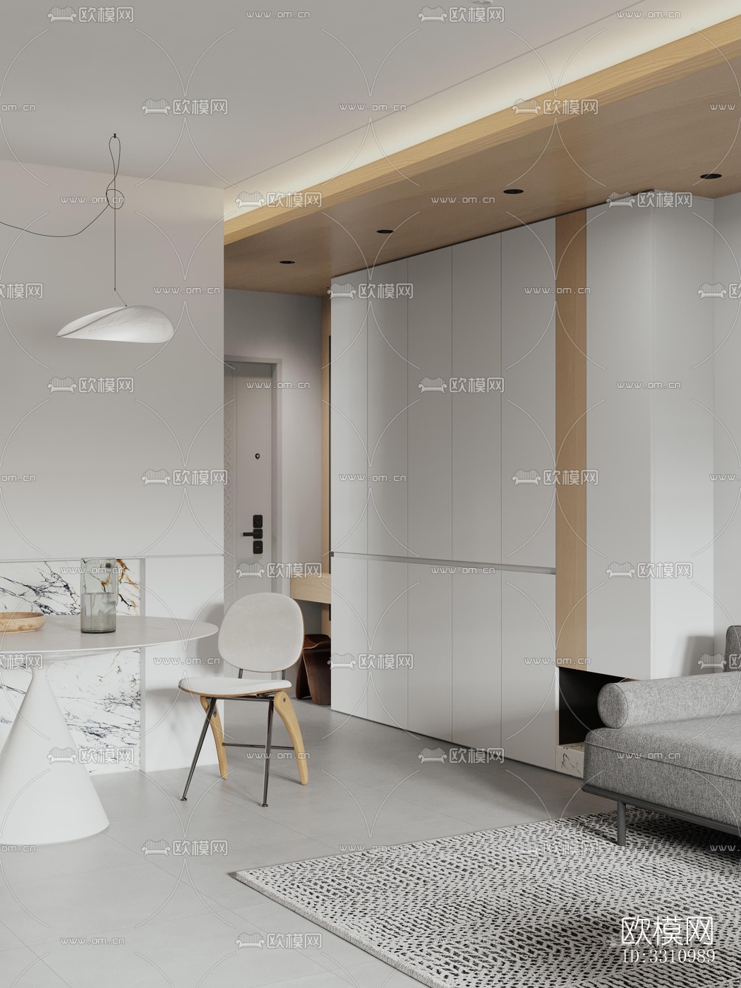 现代客餐厅效果图下载（渲染图4）