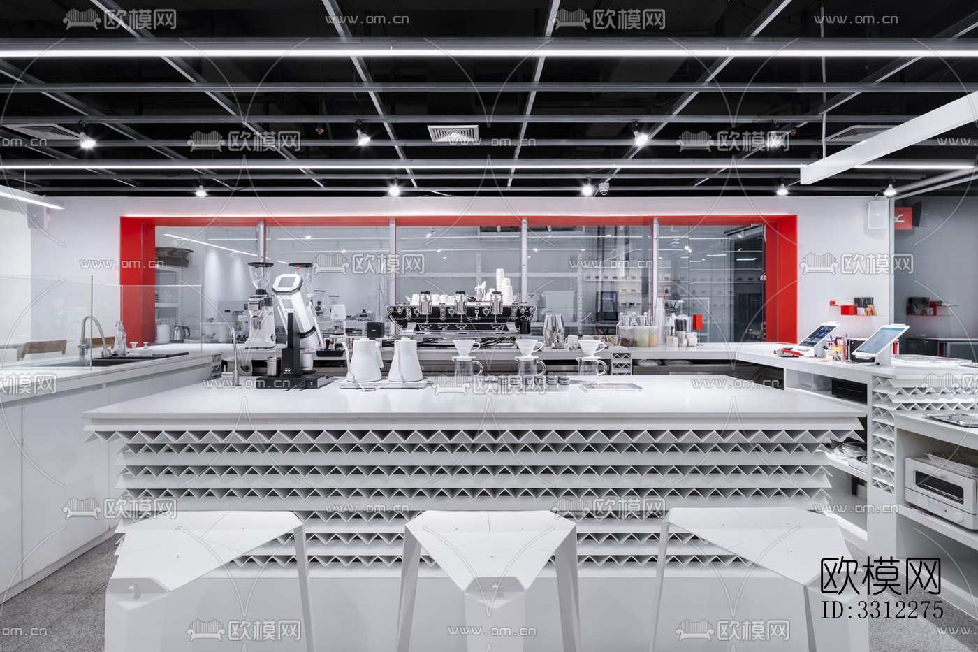 现代咖啡奶茶效果图下载（渲染图13）