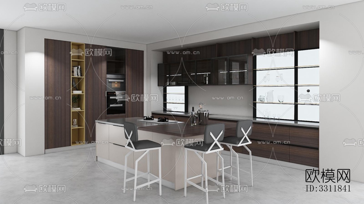 现代客餐厅效果图下载（渲染图4）