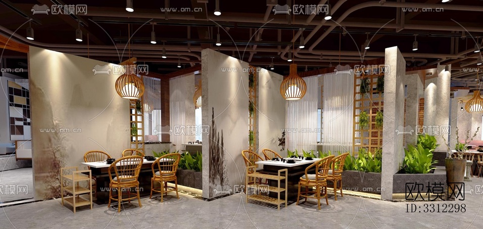 现代快餐店效果图下载(渲染图1)