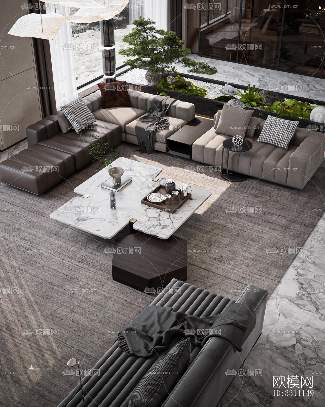 现代客餐厅效果图下载（渲染图8）