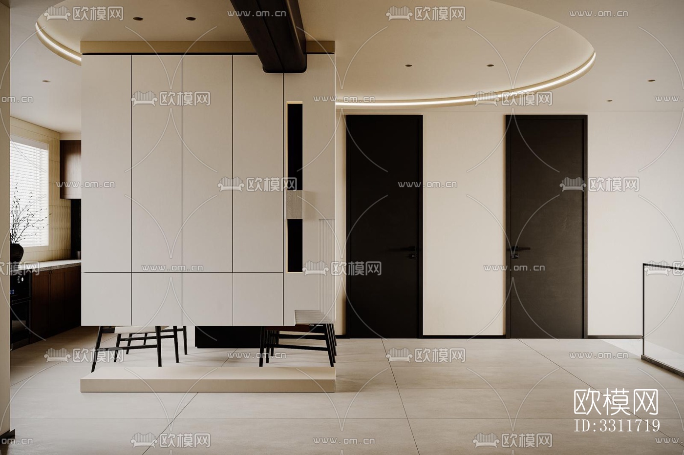 现代客餐厅效果图下载（渲染图11）