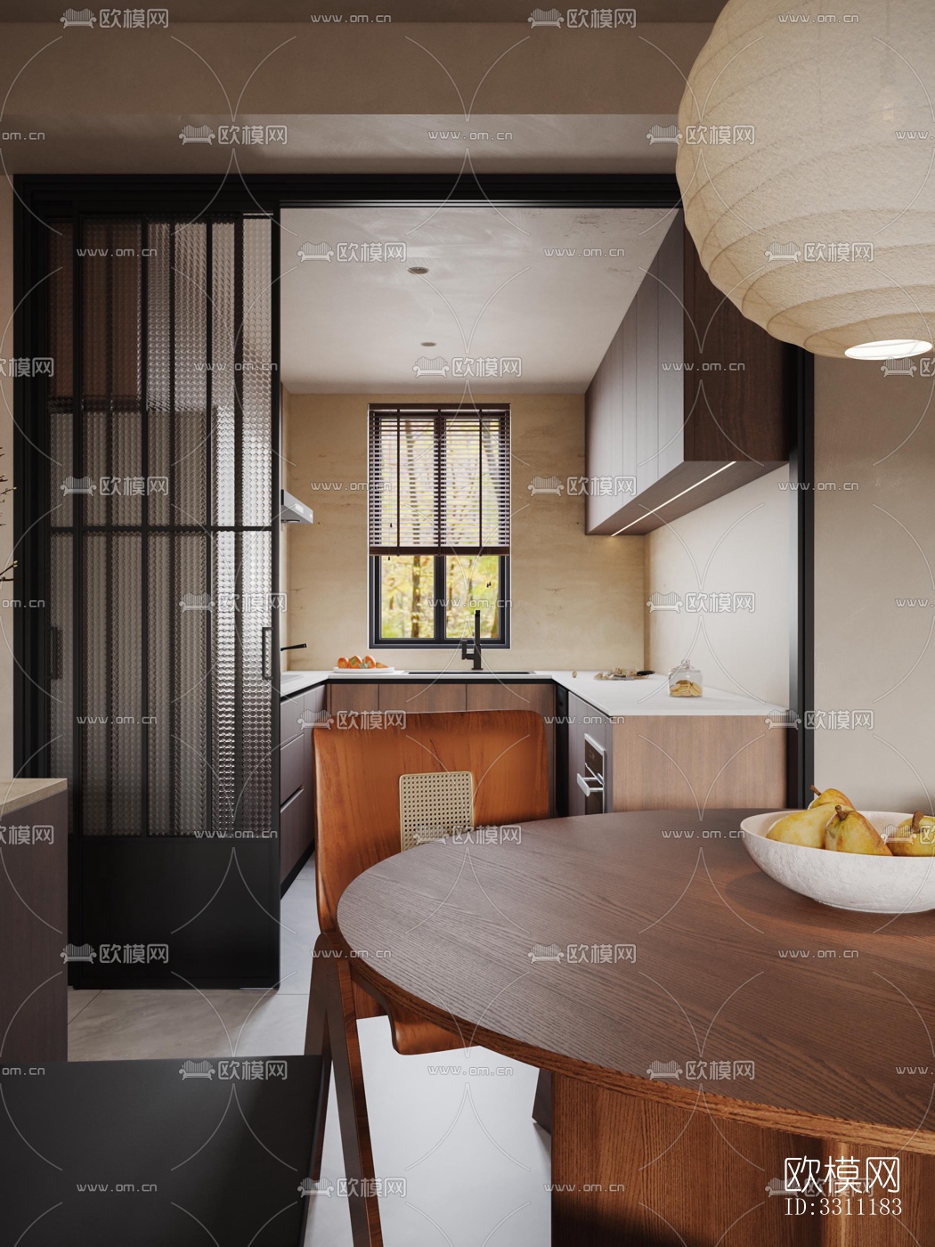 现代客餐厅效果图下载（渲染图5）