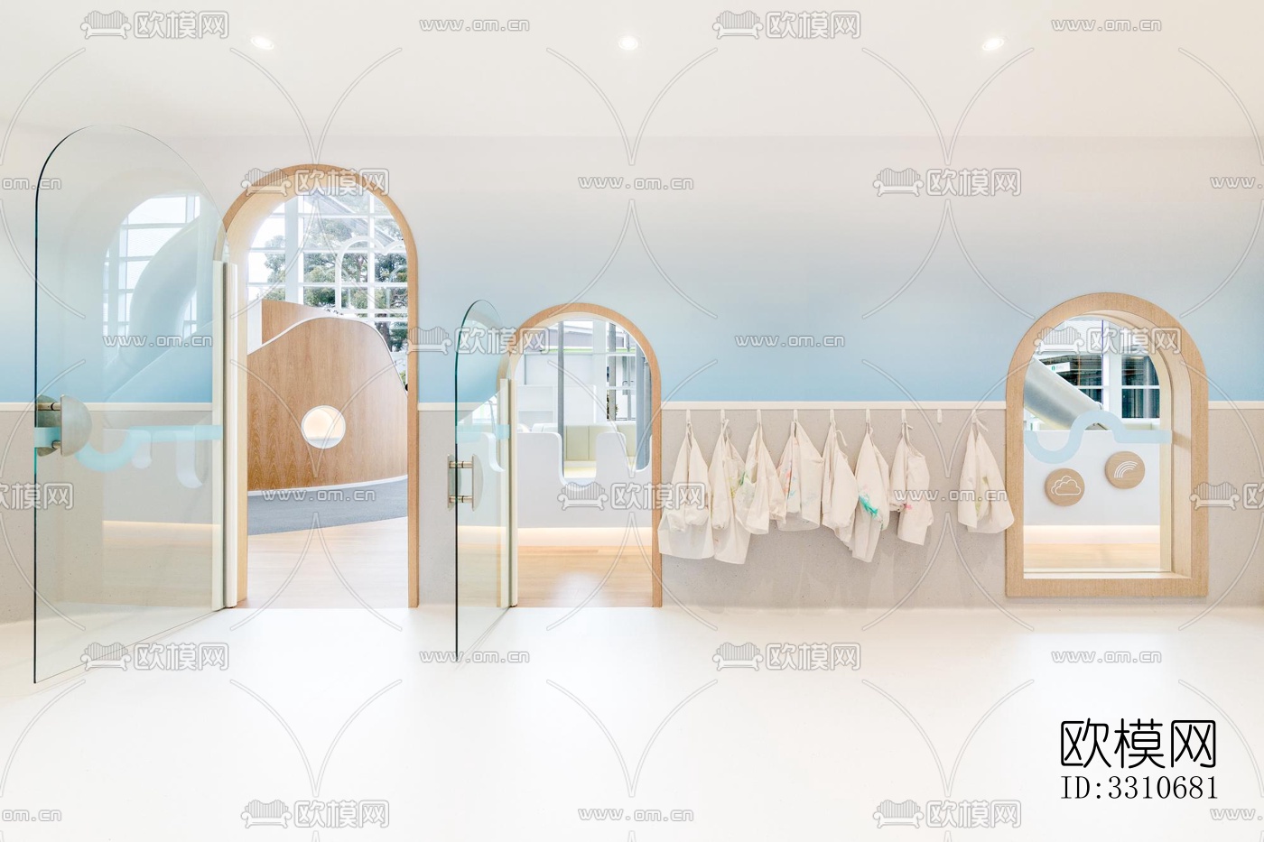 现代儿童游乐效果图下载（渲染图1）