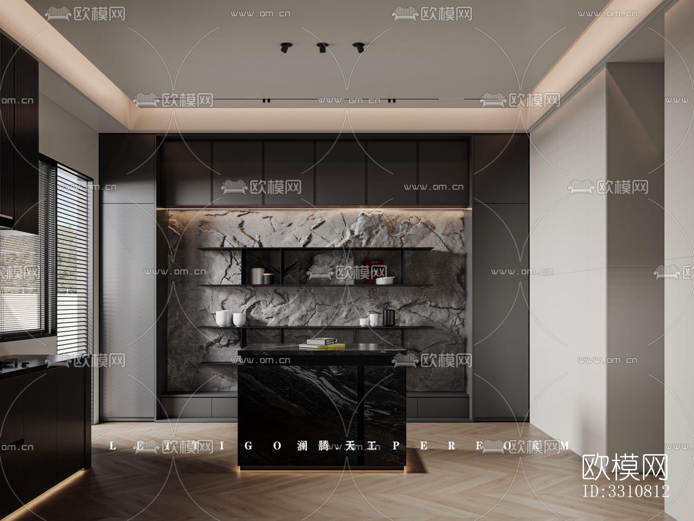 现代客餐厅效果图下载（渲染图9）