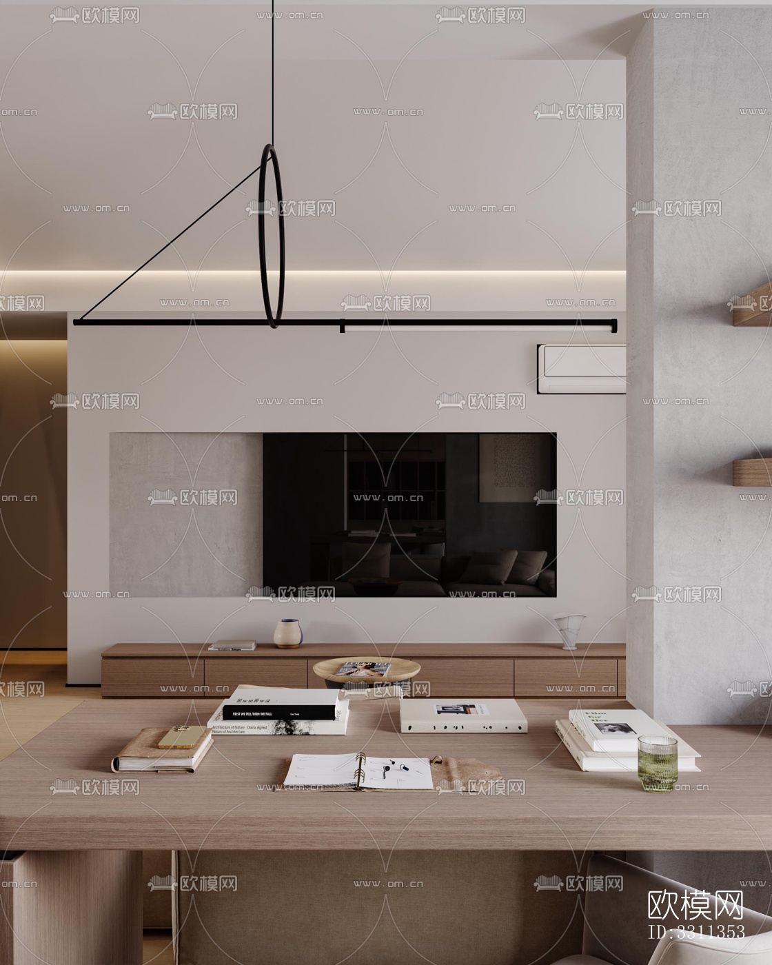 现代客餐厅效果图下载（渲染图8）