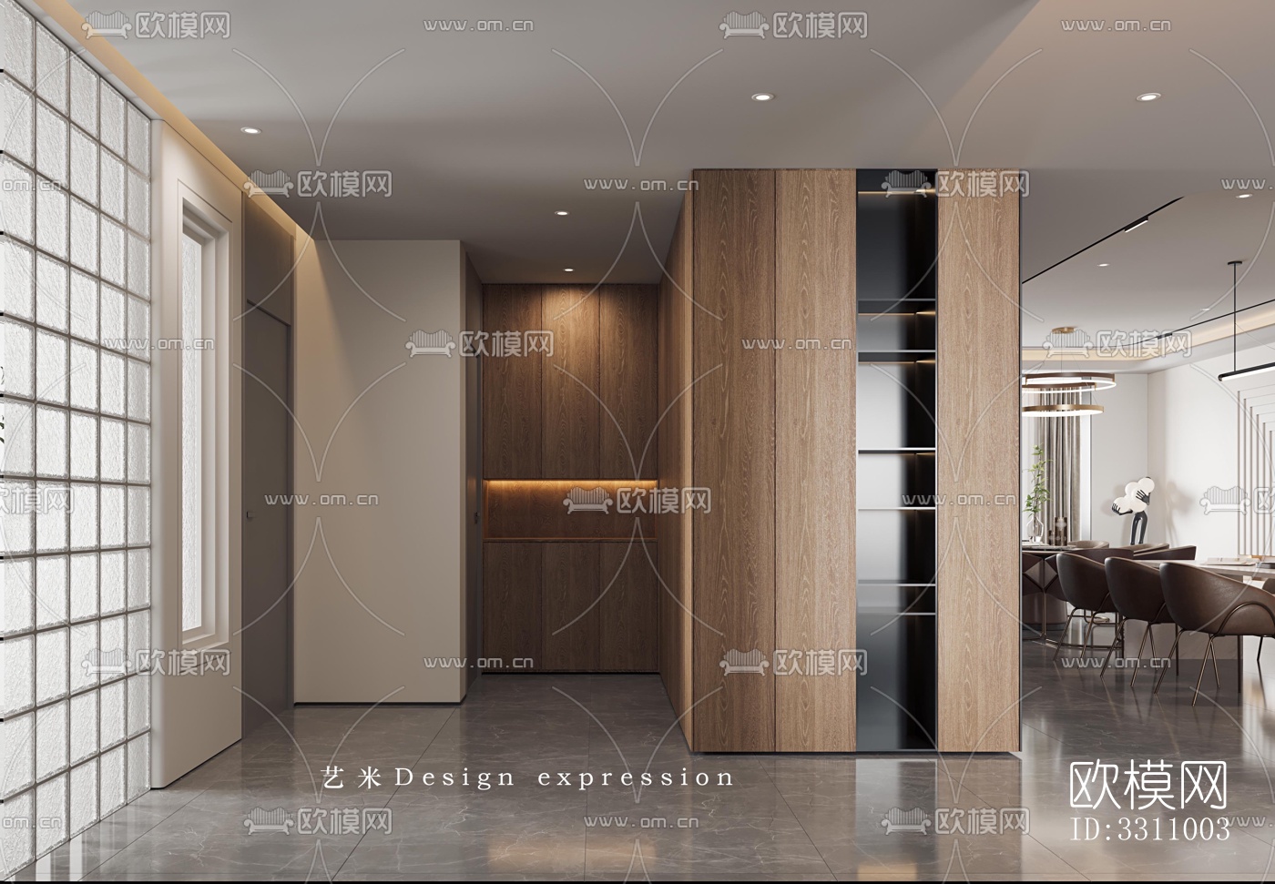 现代客餐厅效果图下载（渲染图6）