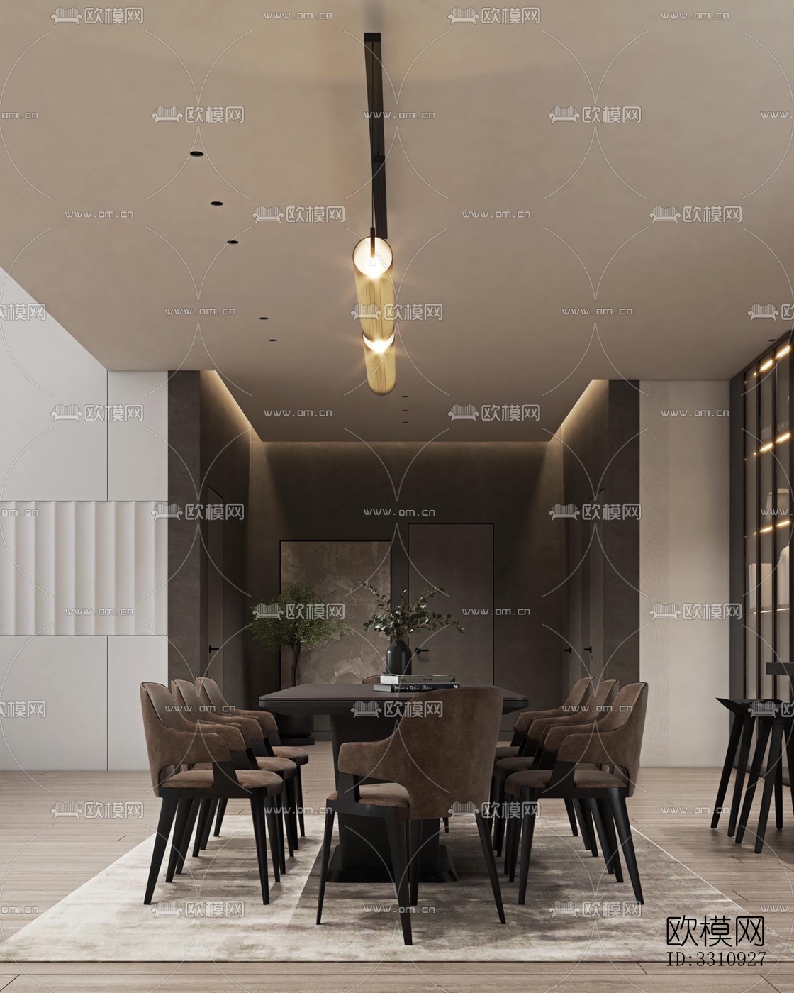 现代客餐厅效果图下载（渲染图6）