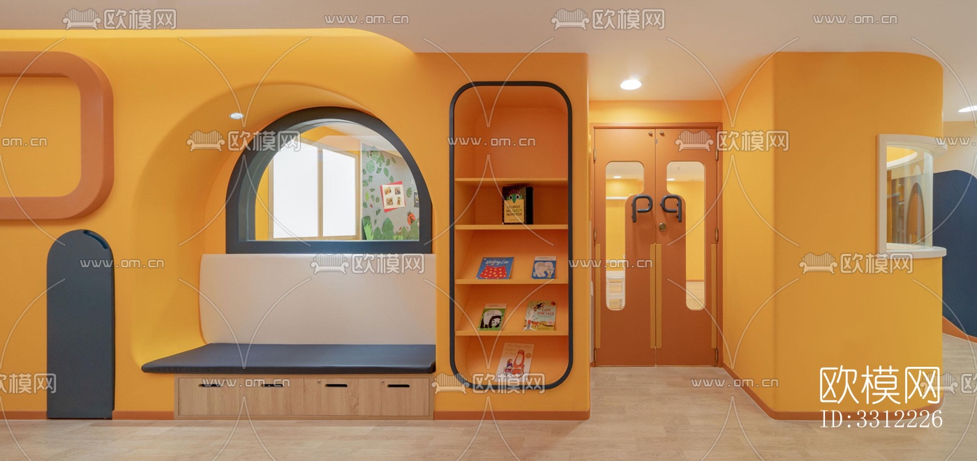 现代幼儿园效果图下载（渲染图4）