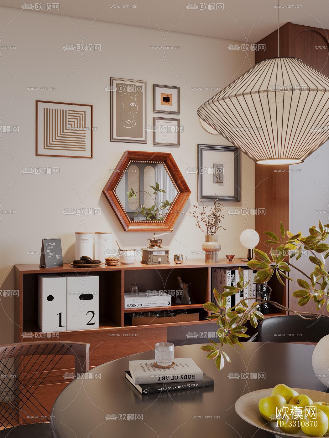 现代客餐厅效果图下载（渲染图4）