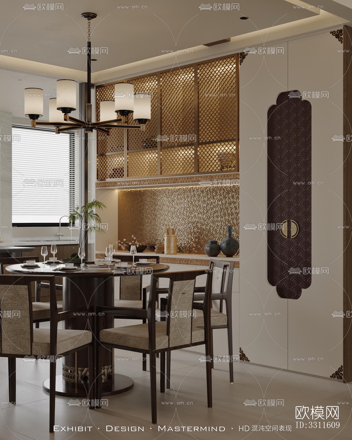 现代客餐厅效果图下载（渲染图8）