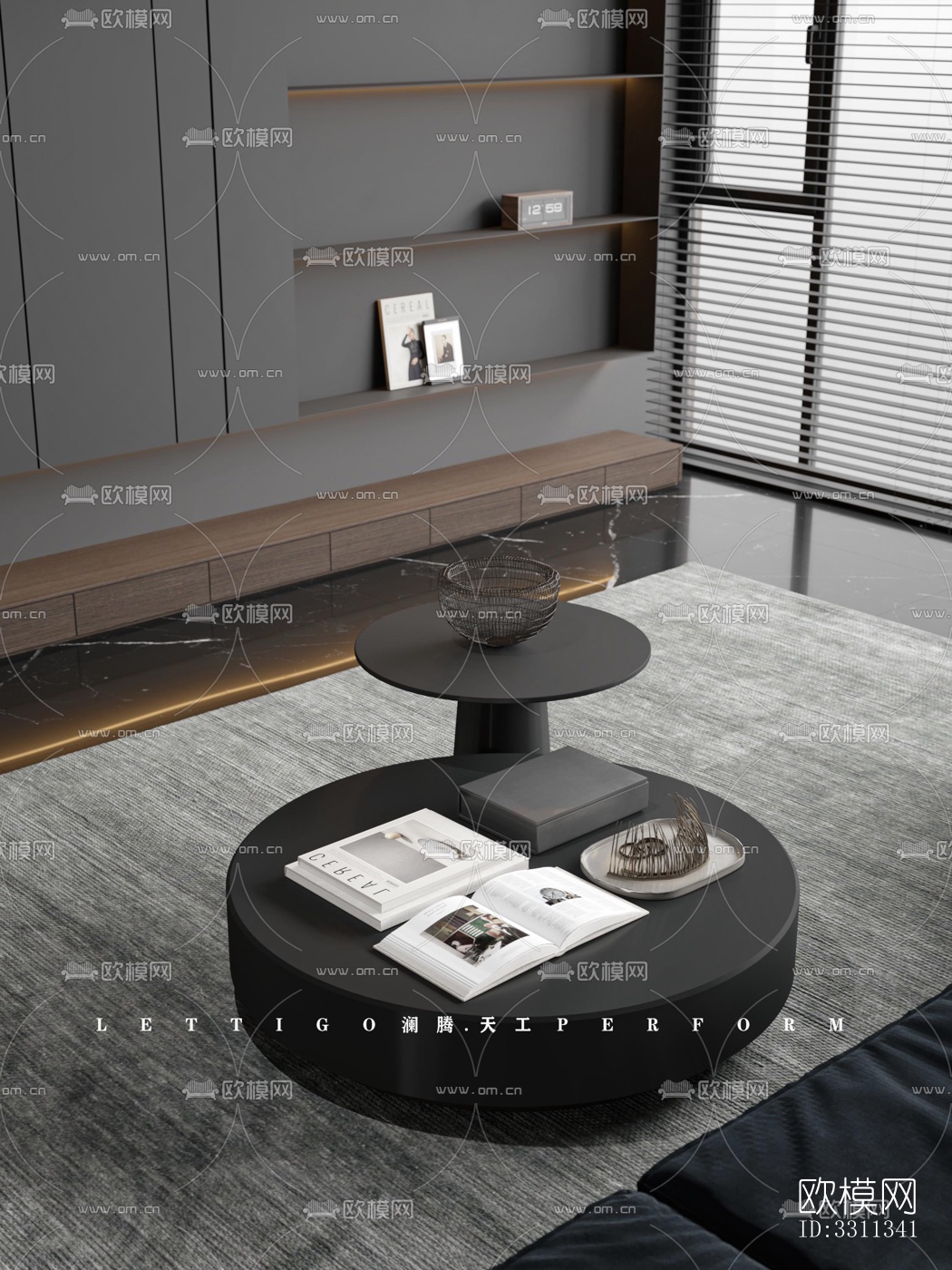 现代客餐厅效果图下载（渲染图5）