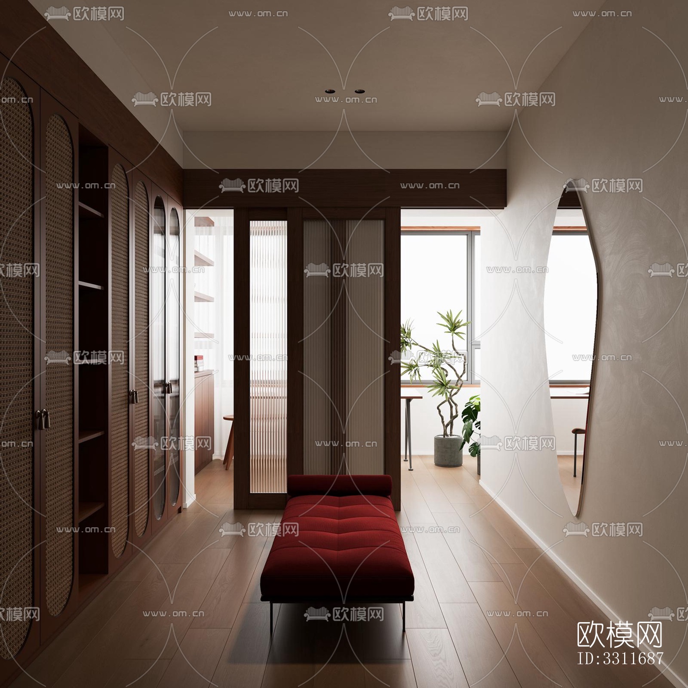 现代客餐厅效果图下载（渲染图1）