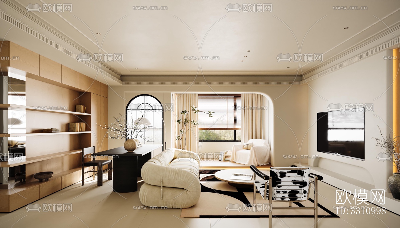 现代客餐厅效果图下载（渲染图11）