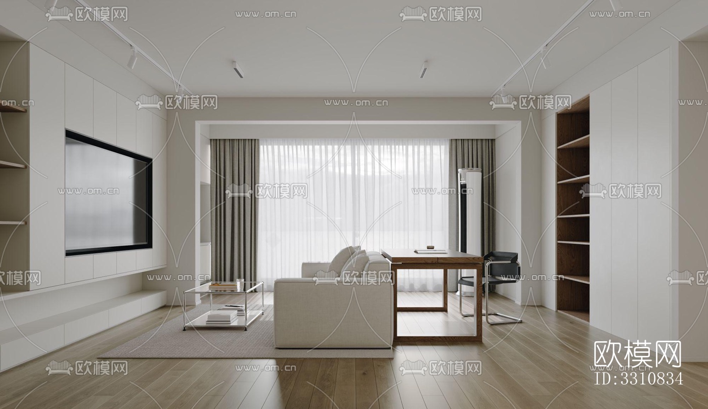 现代客餐厅效果图下载（渲染图4）