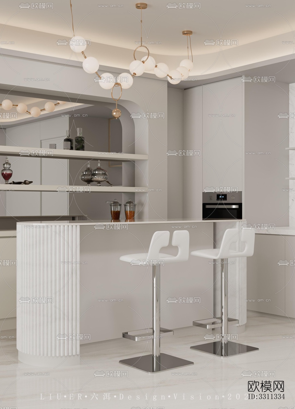 现代客餐厅效果图下载（渲染图8）