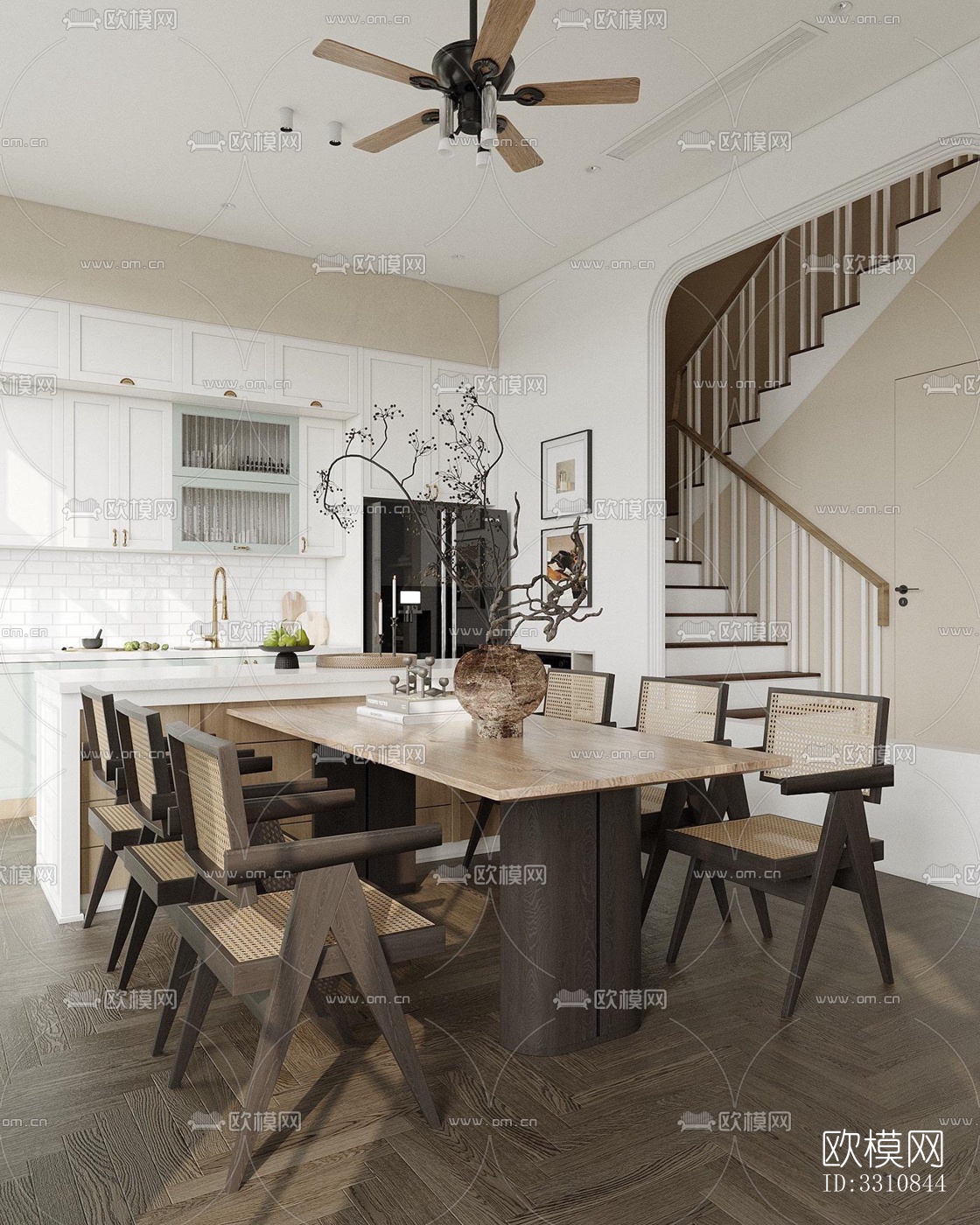 现代客餐厅效果图下载（渲染图11）