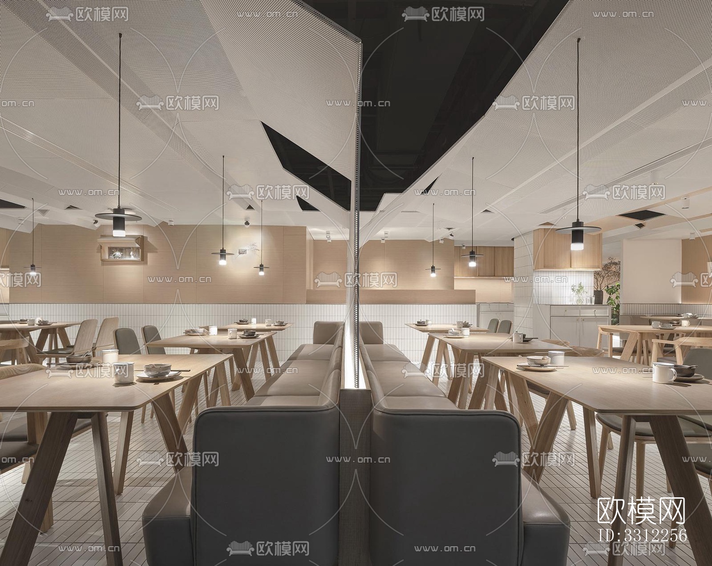 现代中餐厅效果图下载（渲染图8）