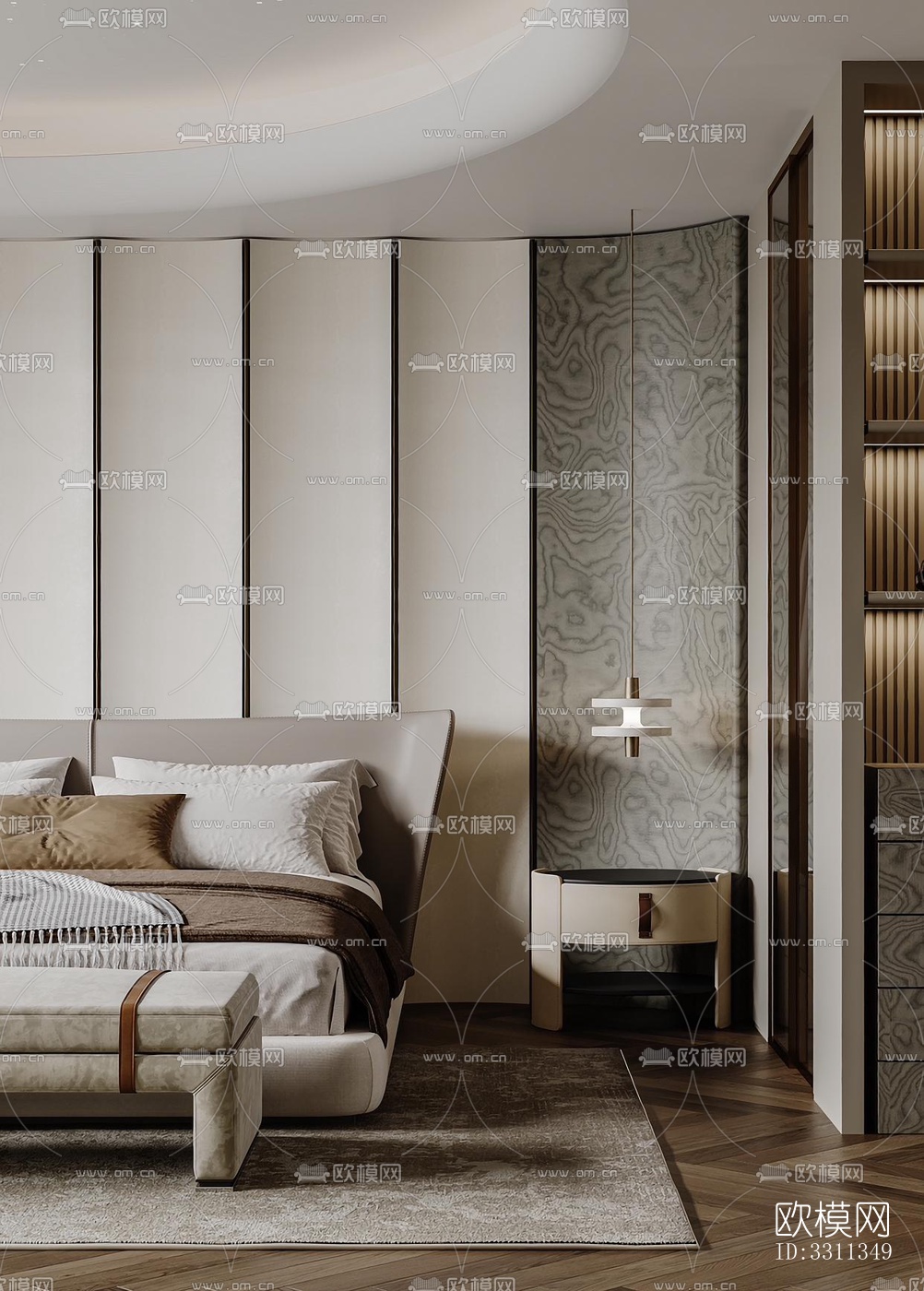 现代客餐厅效果图下载（渲染图2）