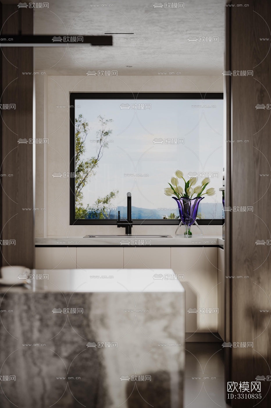 现代客餐厅效果图下载（渲染图4）