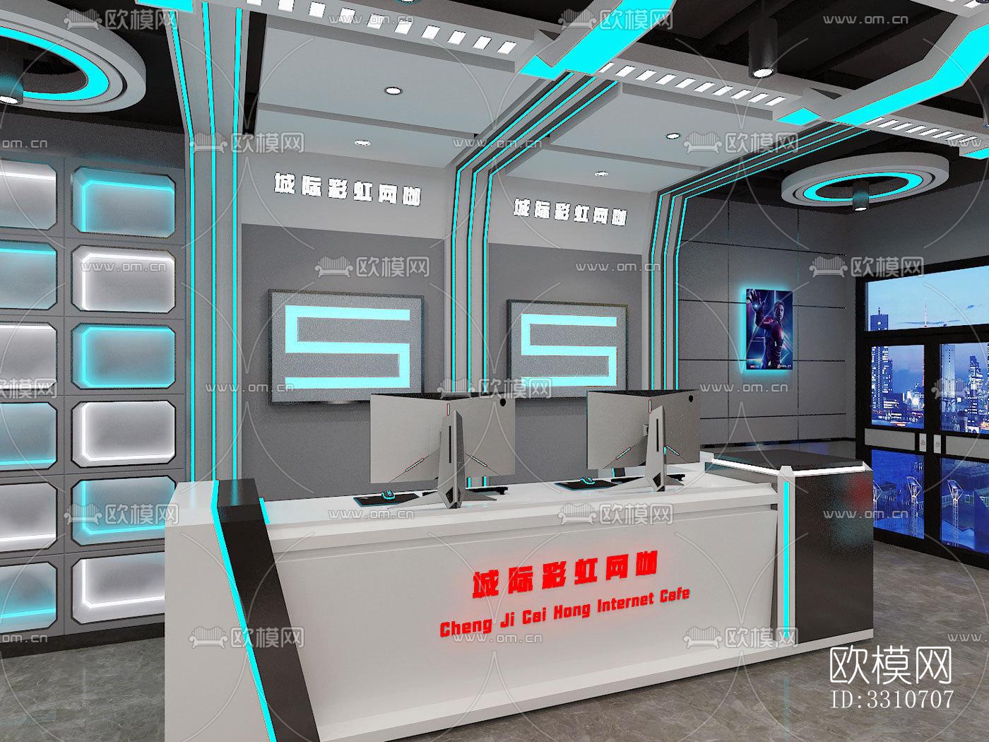 现代网咖效果图下载（渲染图9）