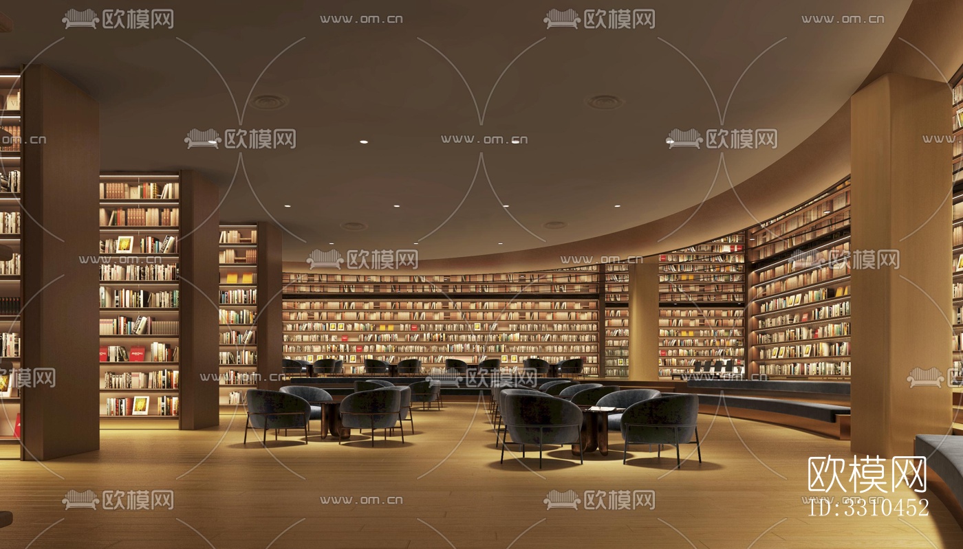 现代图书馆效果图下载（渲染图5）