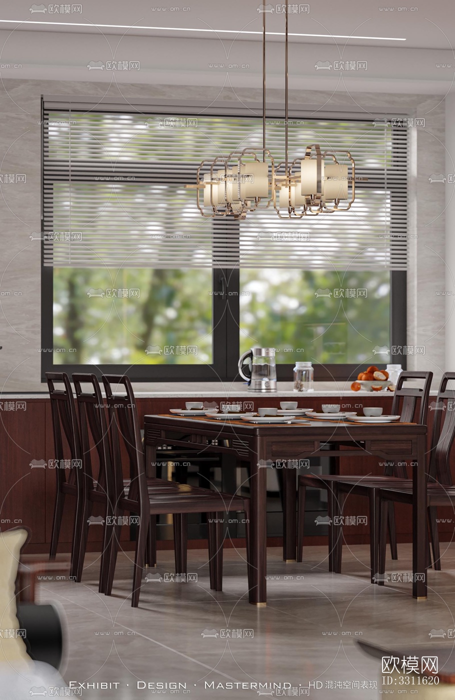 现代客餐厅效果图下载（渲染图5）