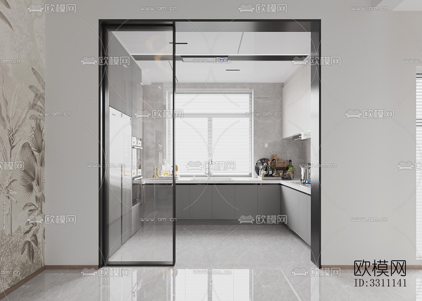 现代客餐厅效果图下载（渲染图7）