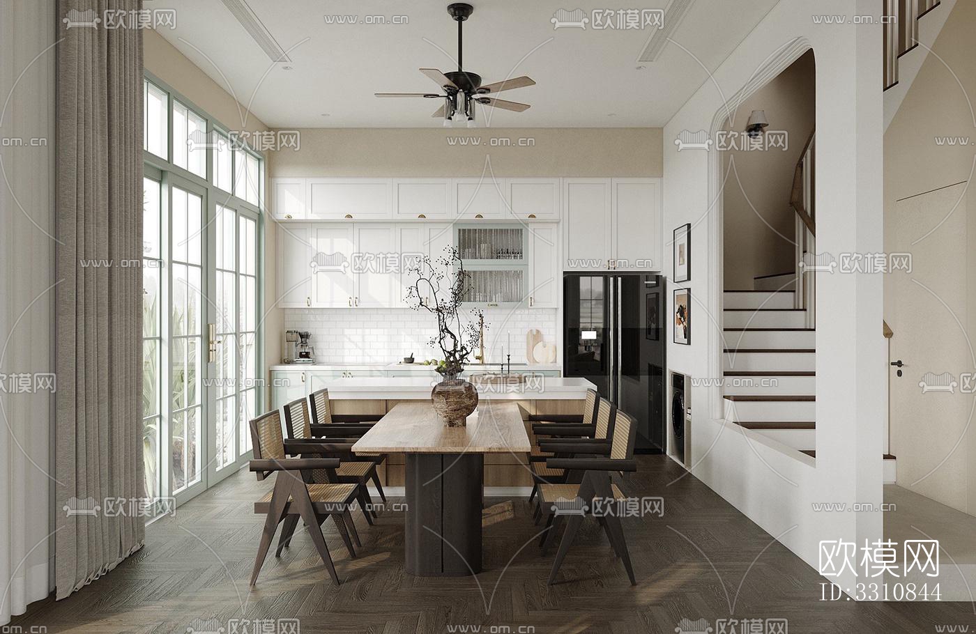 现代客餐厅效果图下载（渲染图8）