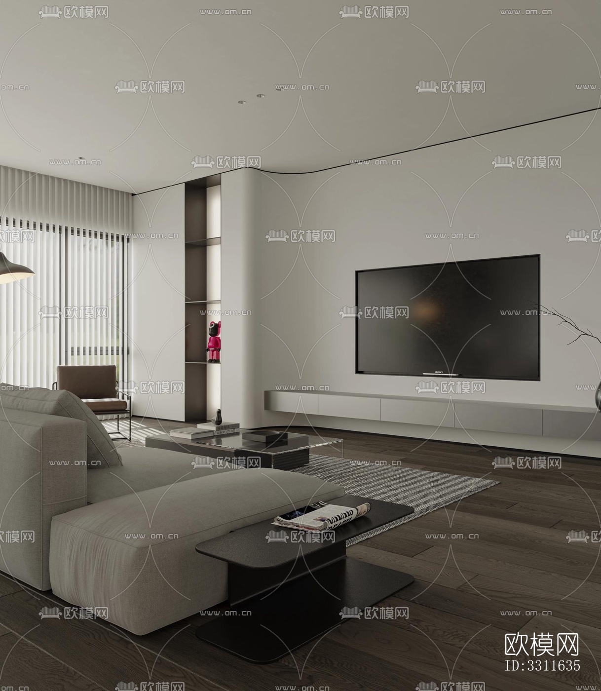 现代客餐厅效果图下载（渲染图4）