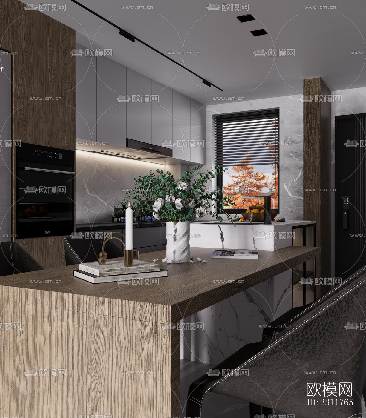 现代客餐厅效果图下载（渲染图7）