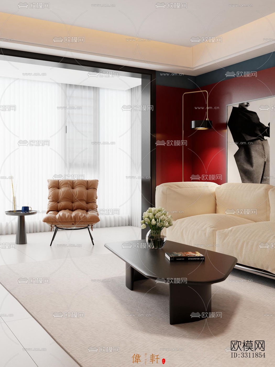 现代客餐厅效果图下载（渲染图10）