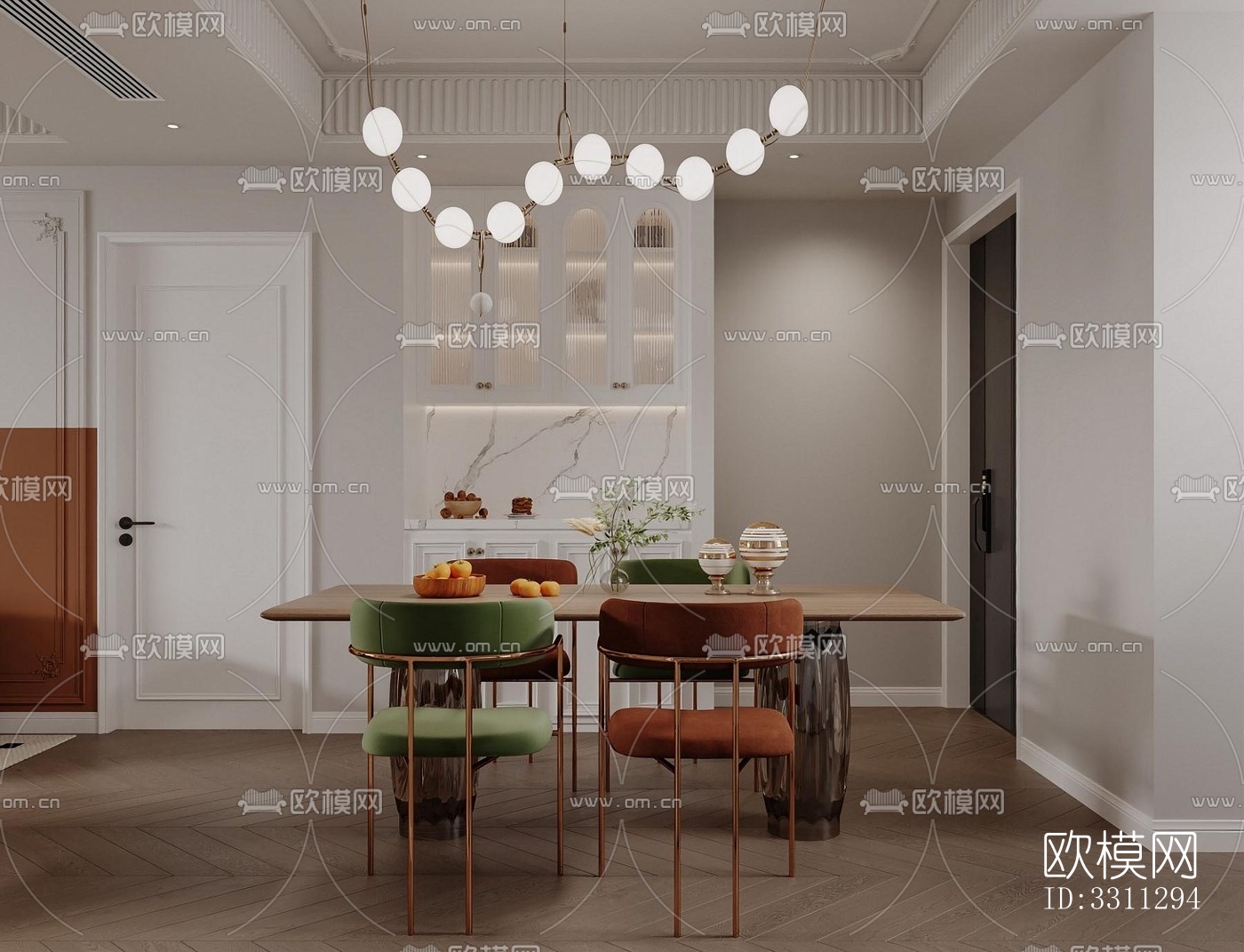 现代客餐厅效果图下载（渲染图6）