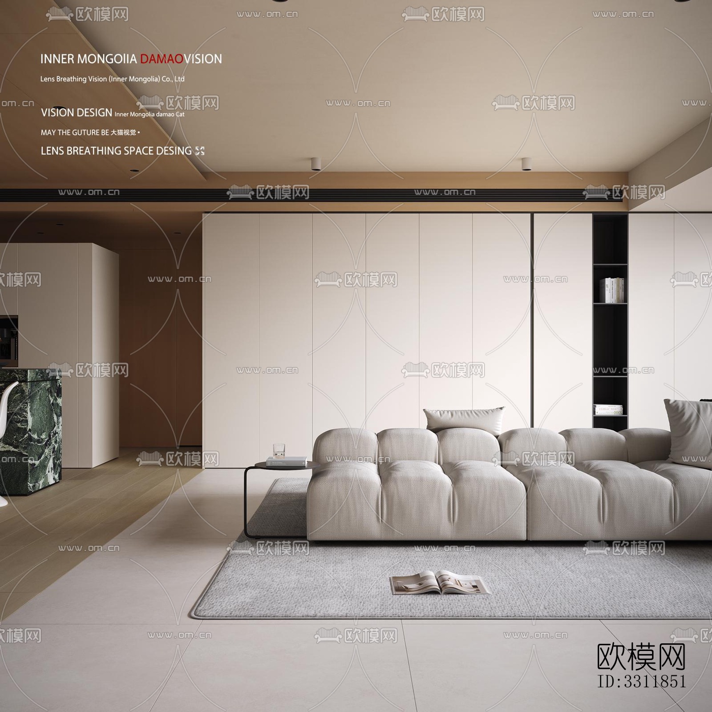 现代客餐厅效果图下载（渲染图5）