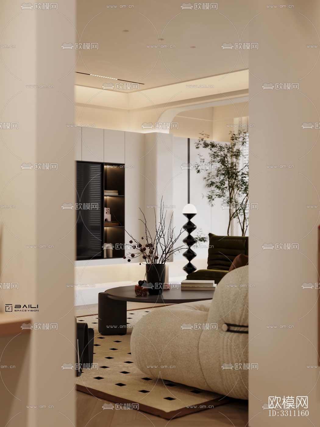 现代客餐厅效果图下载（渲染图8）