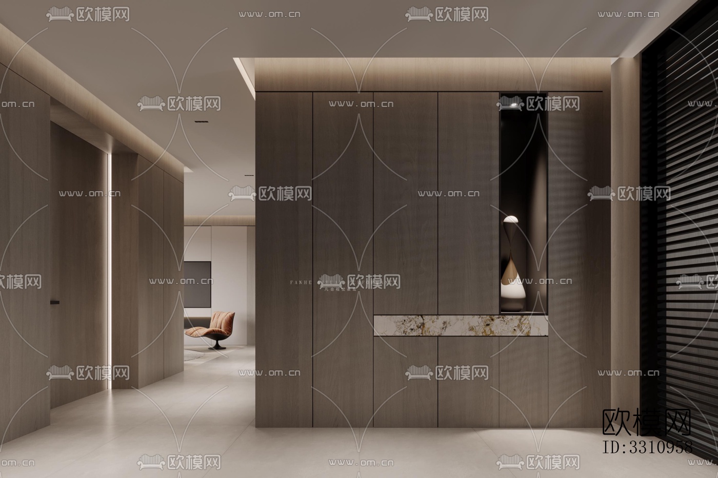 现代客餐厅效果图下载（渲染图7）