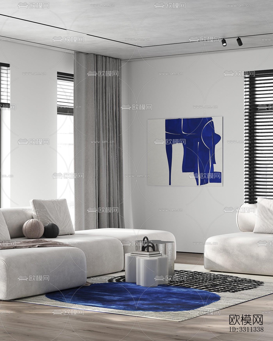 现代客餐厅效果图下载（渲染图1）