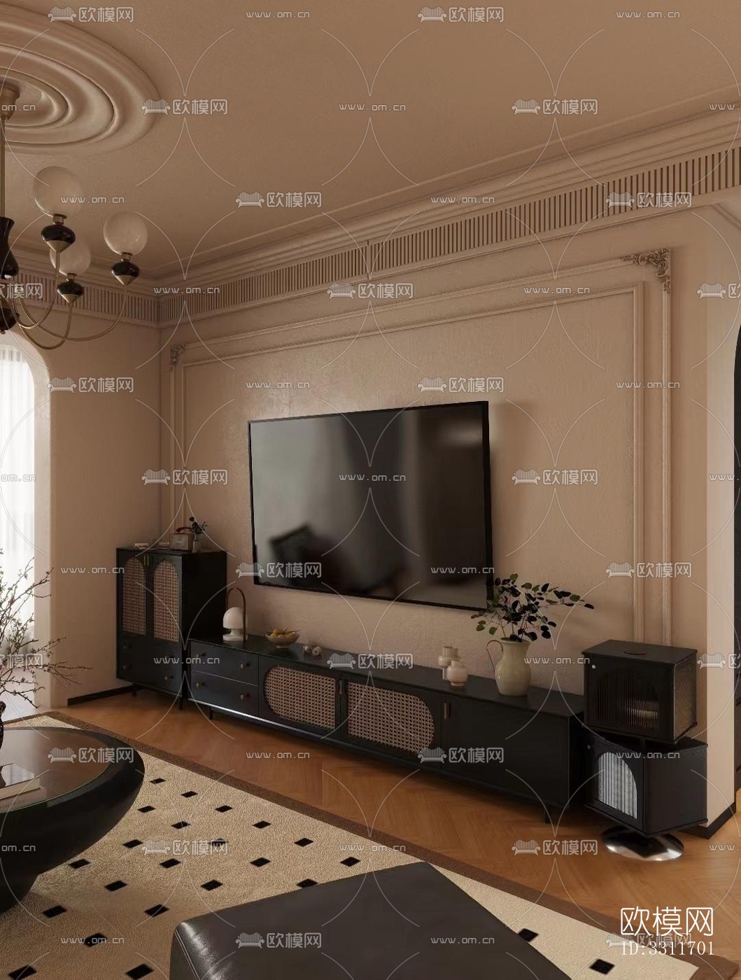 现代客餐厅效果图下载（渲染图3）