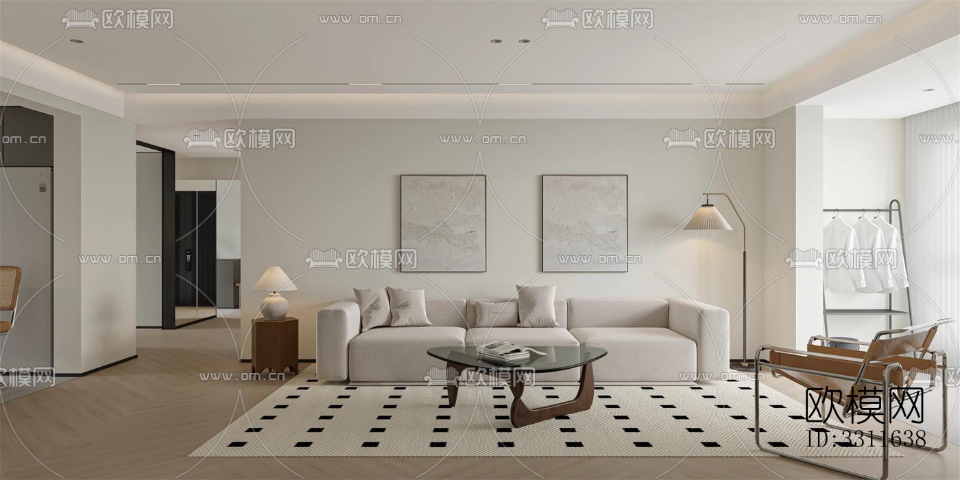 现代客餐厅效果图下载（渲染图4）