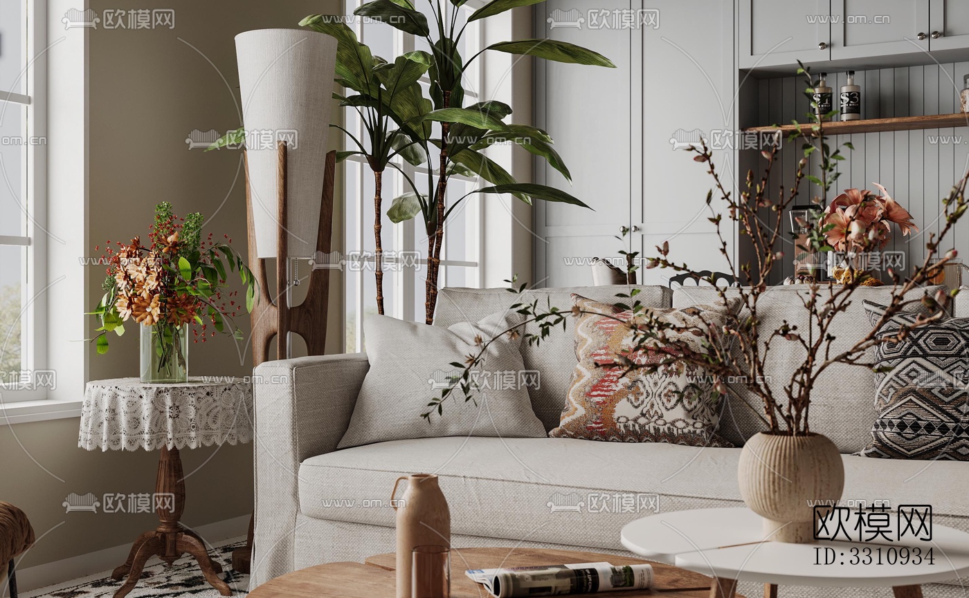 现代客餐厅效果图下载（渲染图3）