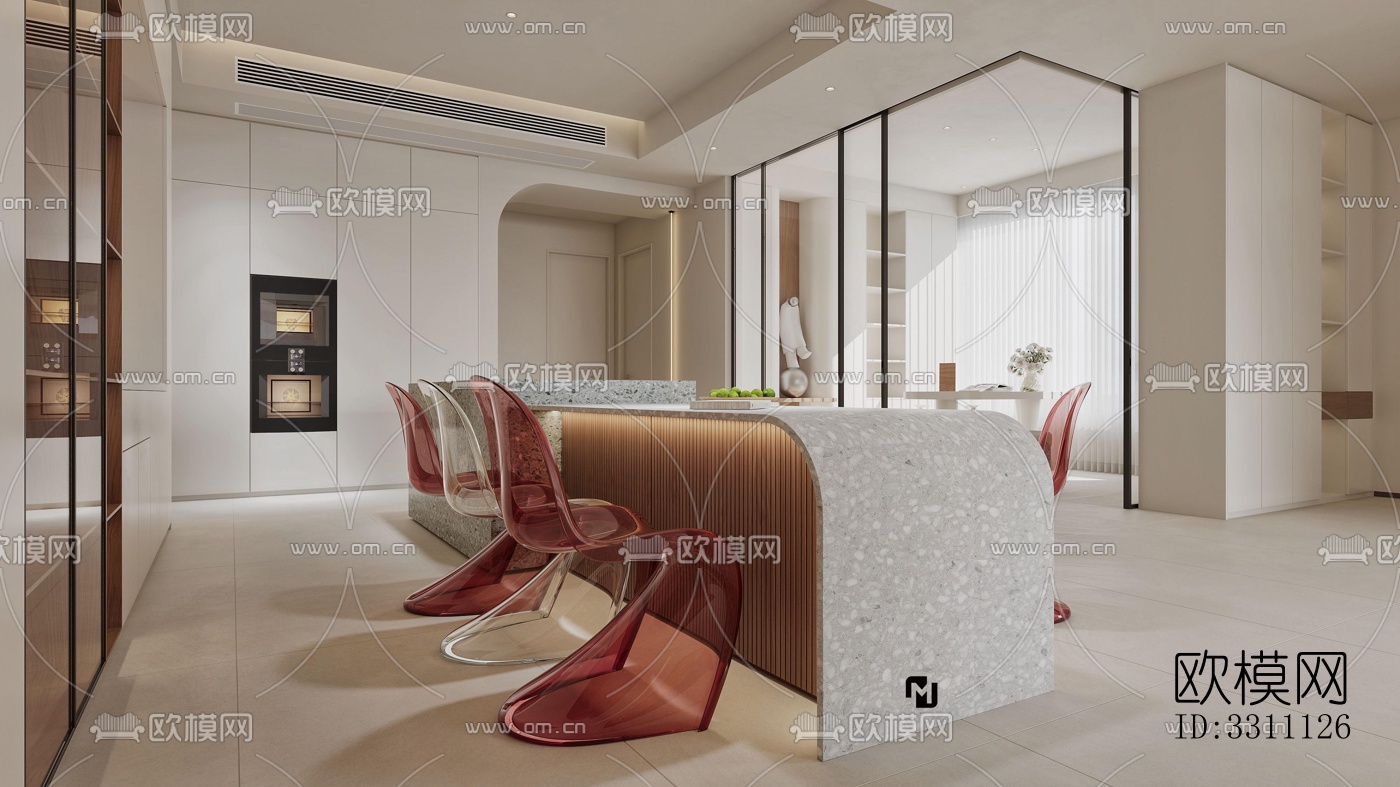 现代客餐厅效果图下载（渲染图11）