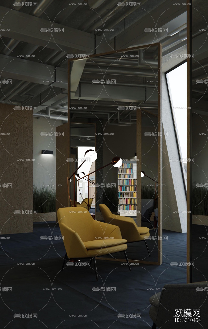现代图书馆效果图下载（渲染图5）