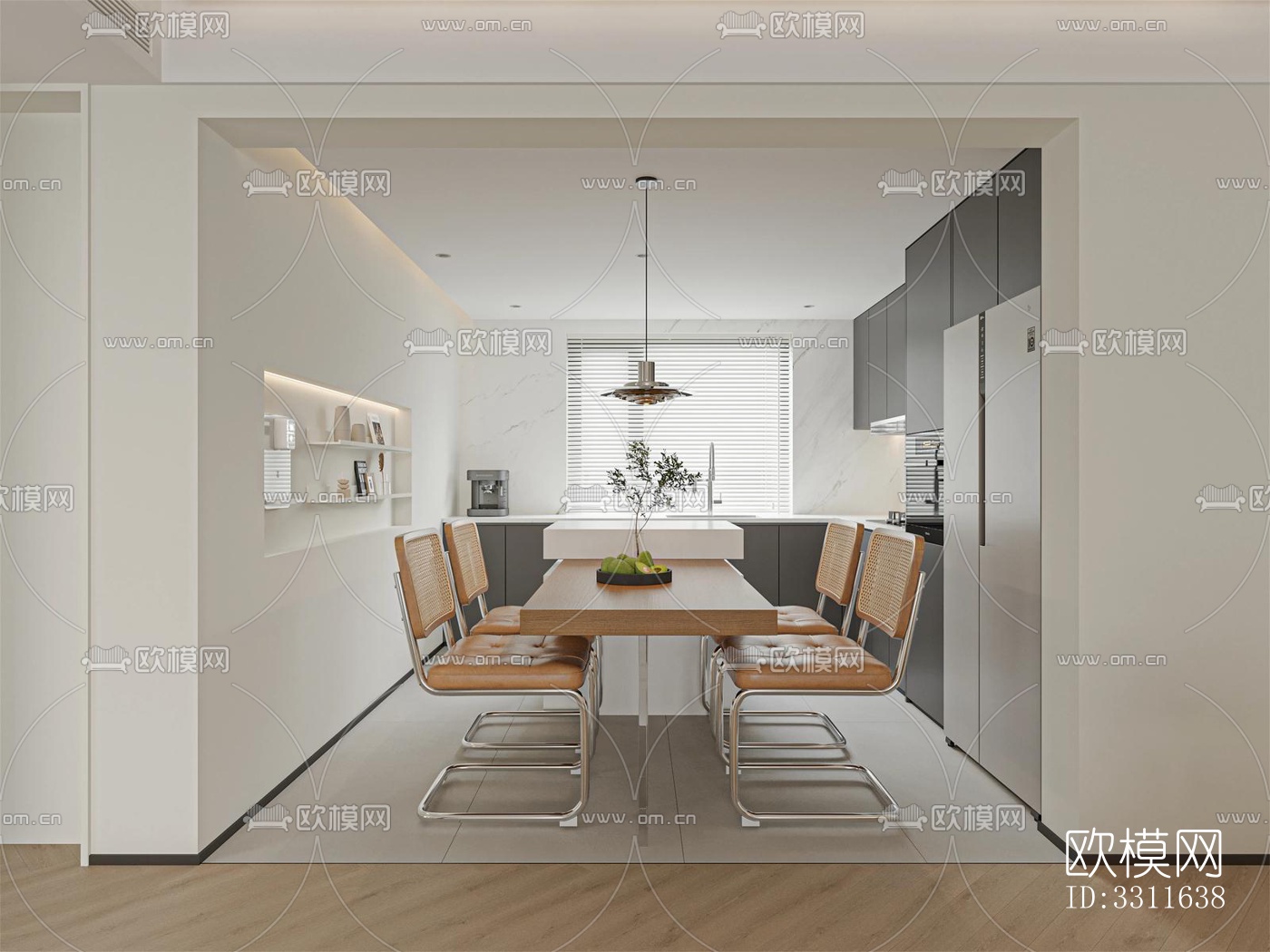 现代客餐厅效果图下载（渲染图5）