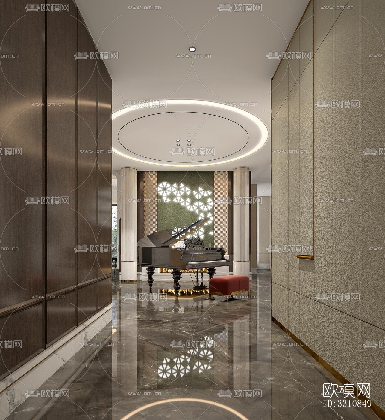 现代客餐厅效果图下载（渲染图6）