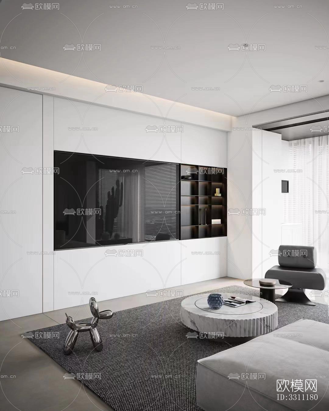 现代客餐厅效果图下载（渲染图6）