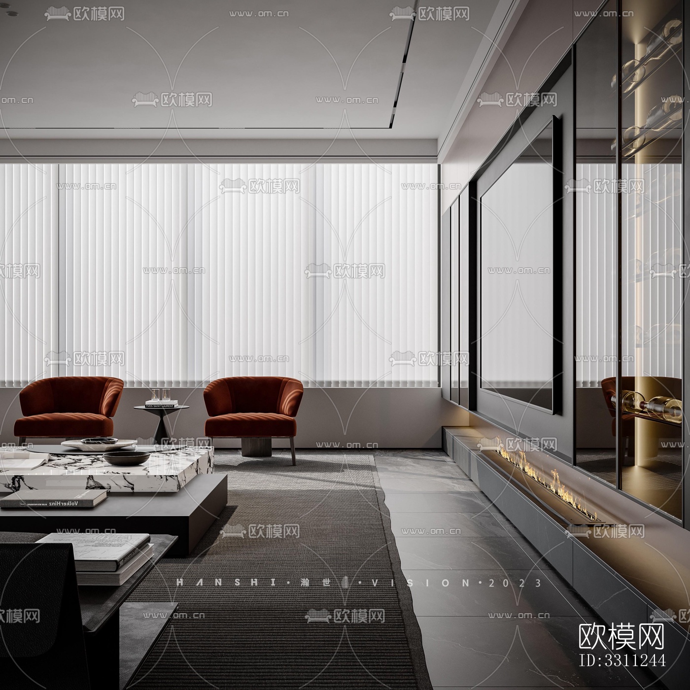 现代客餐厅效果图下载（渲染图11）